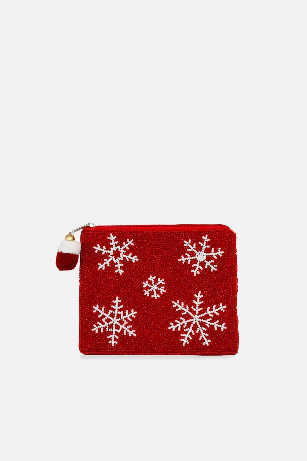SNOWFLAKE BEADED COIN POUCH