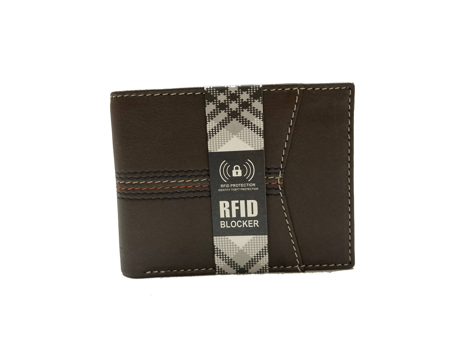 Contrast Stitch Bifold Wallet w/ Vanity Tray & Keychain