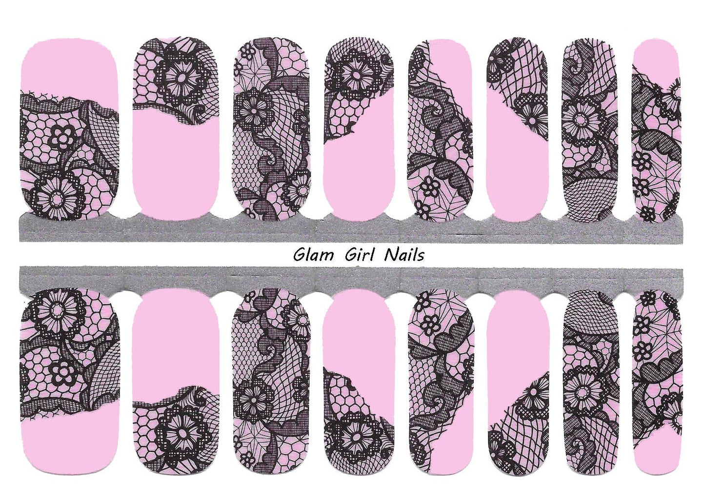 Pink Lace Nail Polish Wraps