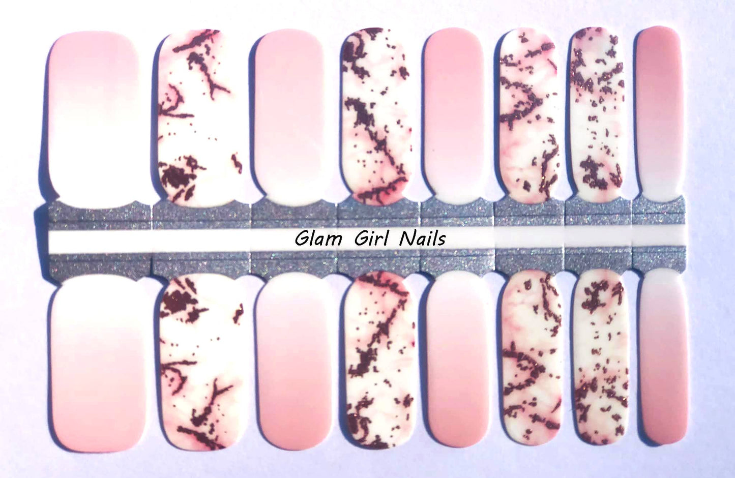 Pink Marble Nail Wraps