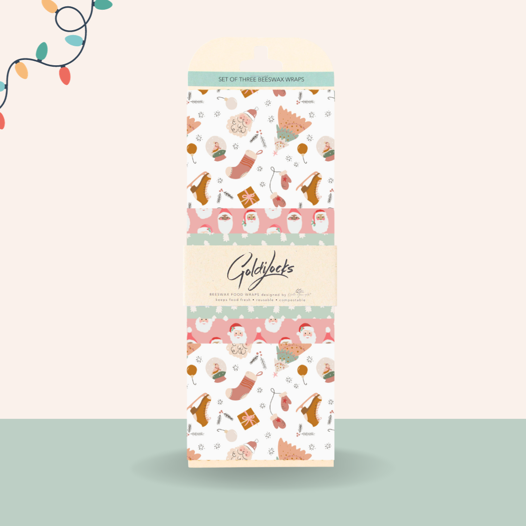 Goldilocks Goods - Beeswax Food Wraps: Christmas Medley Set of 3