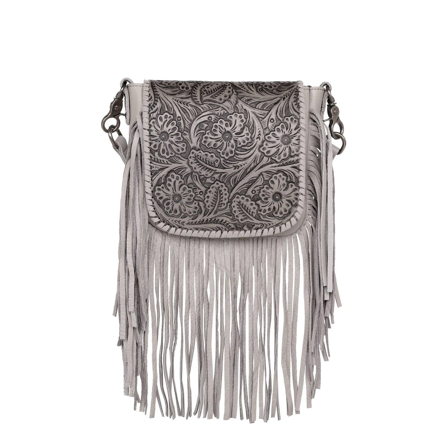 Montana West Genuine Leather Tooled Crossbody