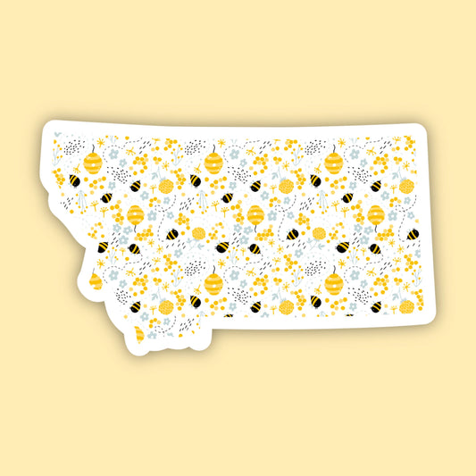 The State Stickers - Montana Bees State Sticker