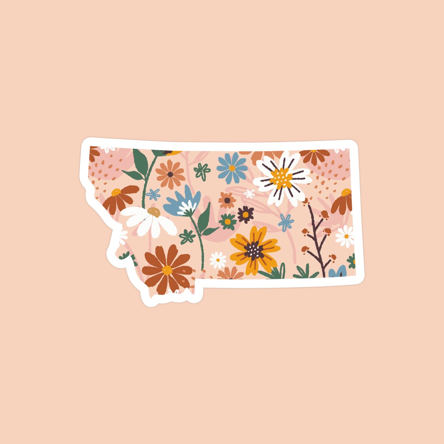 Montana Floral State Sticker