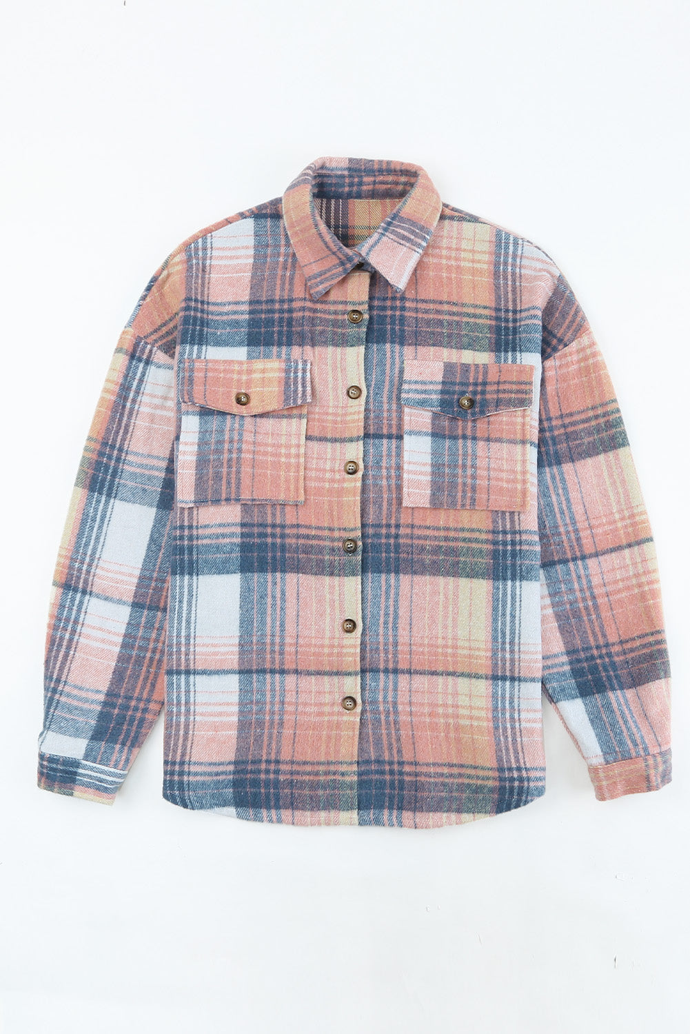 Plaid Dropped Shoulder Shacket