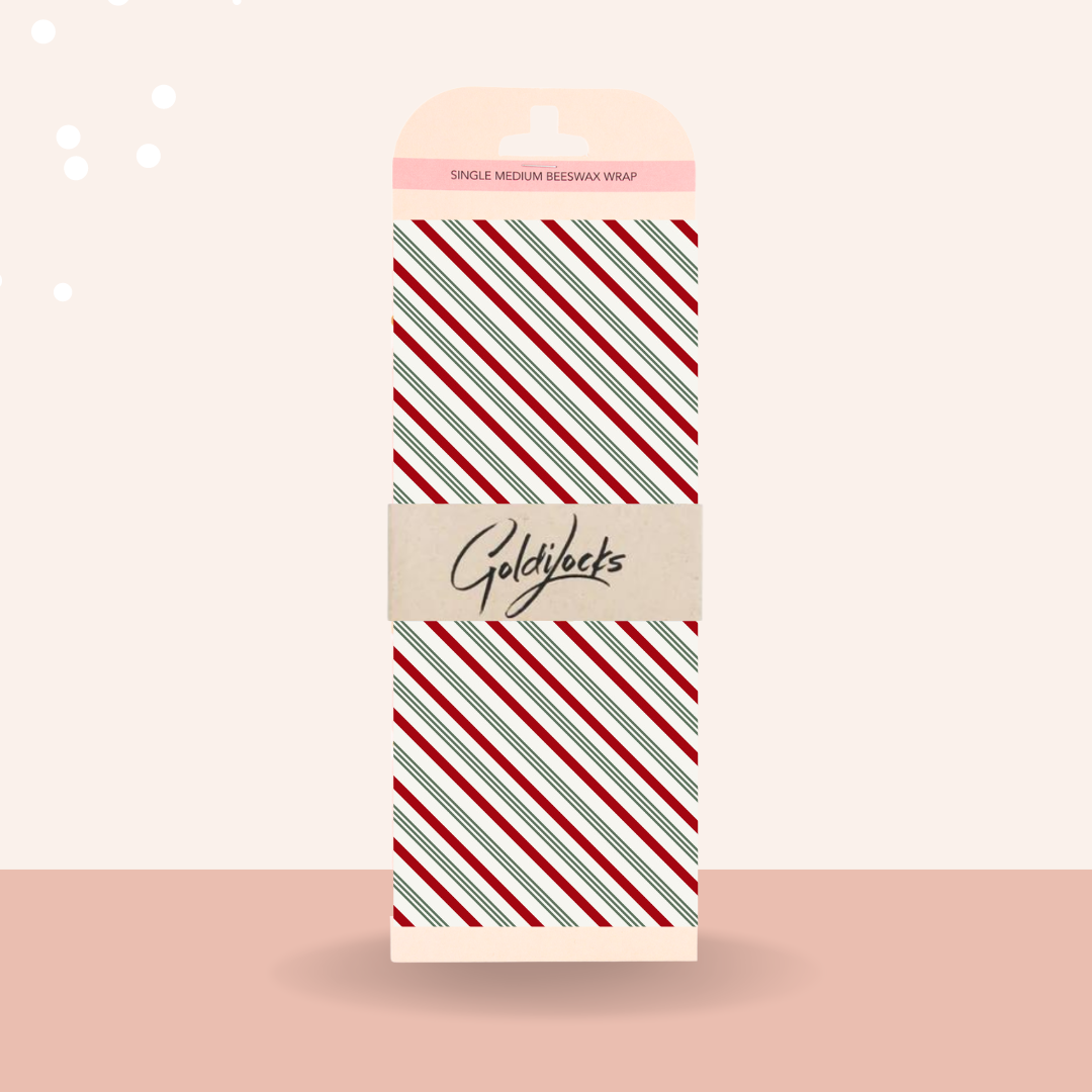 Goldilocks Goods - Beeswax Food Wraps:  Candy Stripe Single Medium