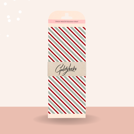 Goldilocks Goods - Beeswax Food Wraps:  Candy Stripe Single Medium