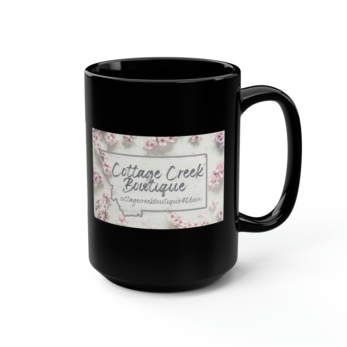 Cottage Creek Black Mug, 15oz