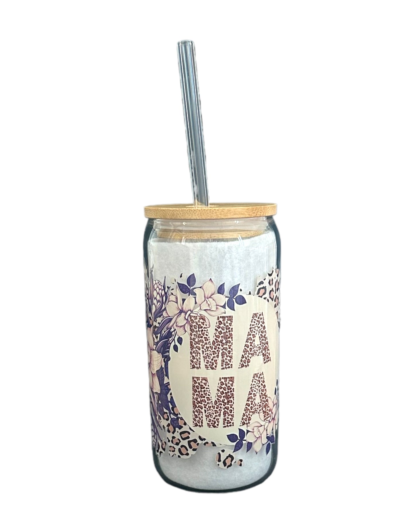 Mama beer can glass