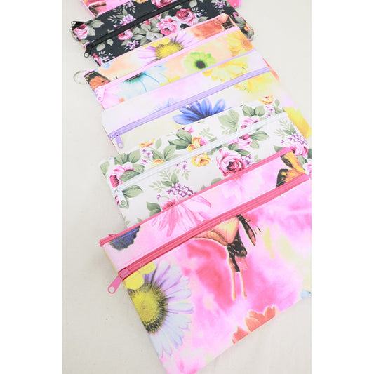 Flower Print Cosmetic Pouch